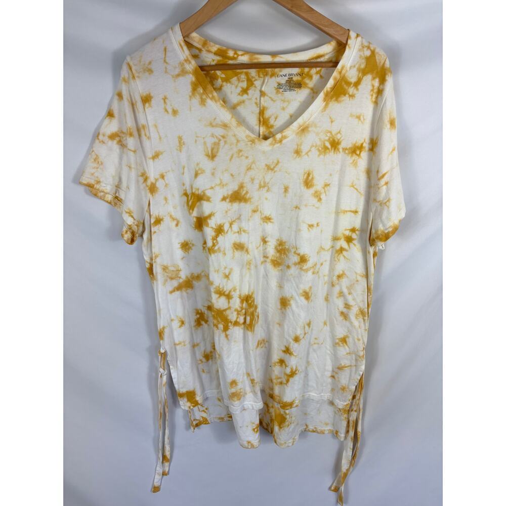 Lane Bryant Yellow tie Dye Side Tie Tunic Size 18/20